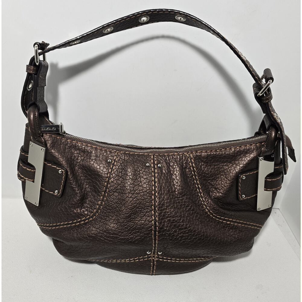 CROMIA Italy Gorgeous Bronze Tone Leather Medium Hobo Satchel Handbag In EUC